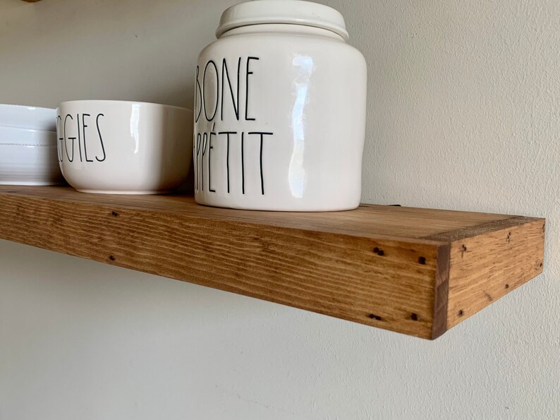 Wood Floating Shelf 2 Inch Thick 10 Inch Deep Etsy