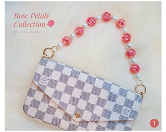 Exclusive ROSE PETALS PEARLS Bag Charms - Luxury 20MM Pearls - Bag straps | Bag chains | Top Handles
