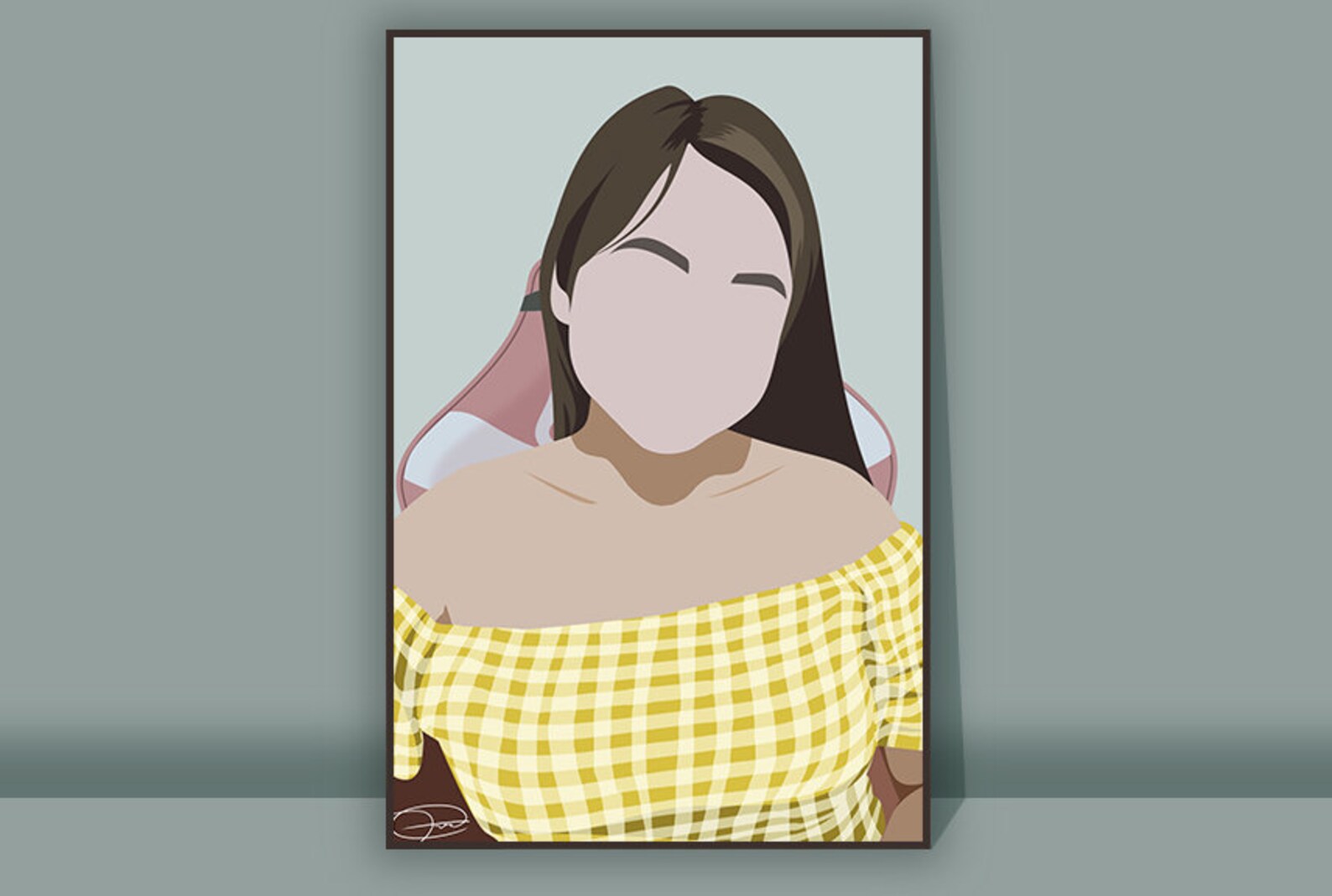 Minimalist Faceless Digital Portrait Custom Digital Portrait Etsy