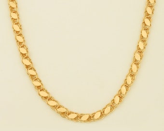 Collier de chaîne d’orge argentée, collier d’or, collier de chaîne épaisse, collier d’orge, collier de chaîne d’or, argent 925