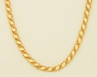 Zilveren gerstketting, gouden ketting, dikke kettingketting, gerstketting, gouden kettingketting, 925 zilver