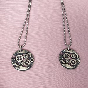 925 Collar de reloj de hombre de plata de ley, joyas de identificación de novio, collar de esposo, joyas de regalo de reloj de hermano, regalo de hombre personalizado