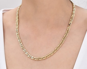 14K Solid Gold Chain Necklace - Handmade 6.00 mm