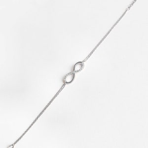 Half Stone Infinity Silver Bracelet image 4