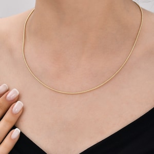 Elegant 14K Gold Popcorn Chain Necklace, Popcorn Chain Necklace in 14K Solid Gold, Dainty Mesh Chain,  Italian Shiny Popcorn Chain, Dainty