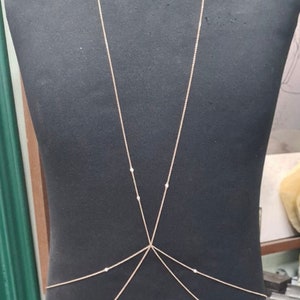 Layered 925 Sterling Silver Body Chain: Gold Bralette Beach Jewelry