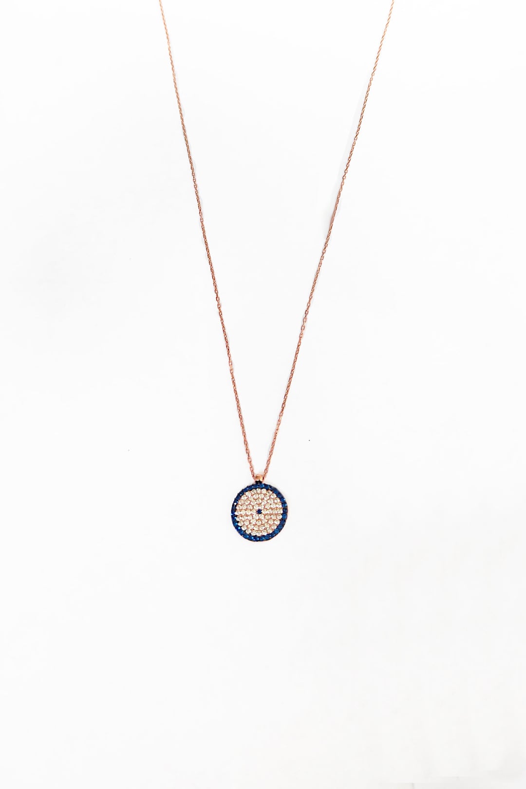 Klassische Stein Evil Eye Bead Silber Halskette Etsy.de