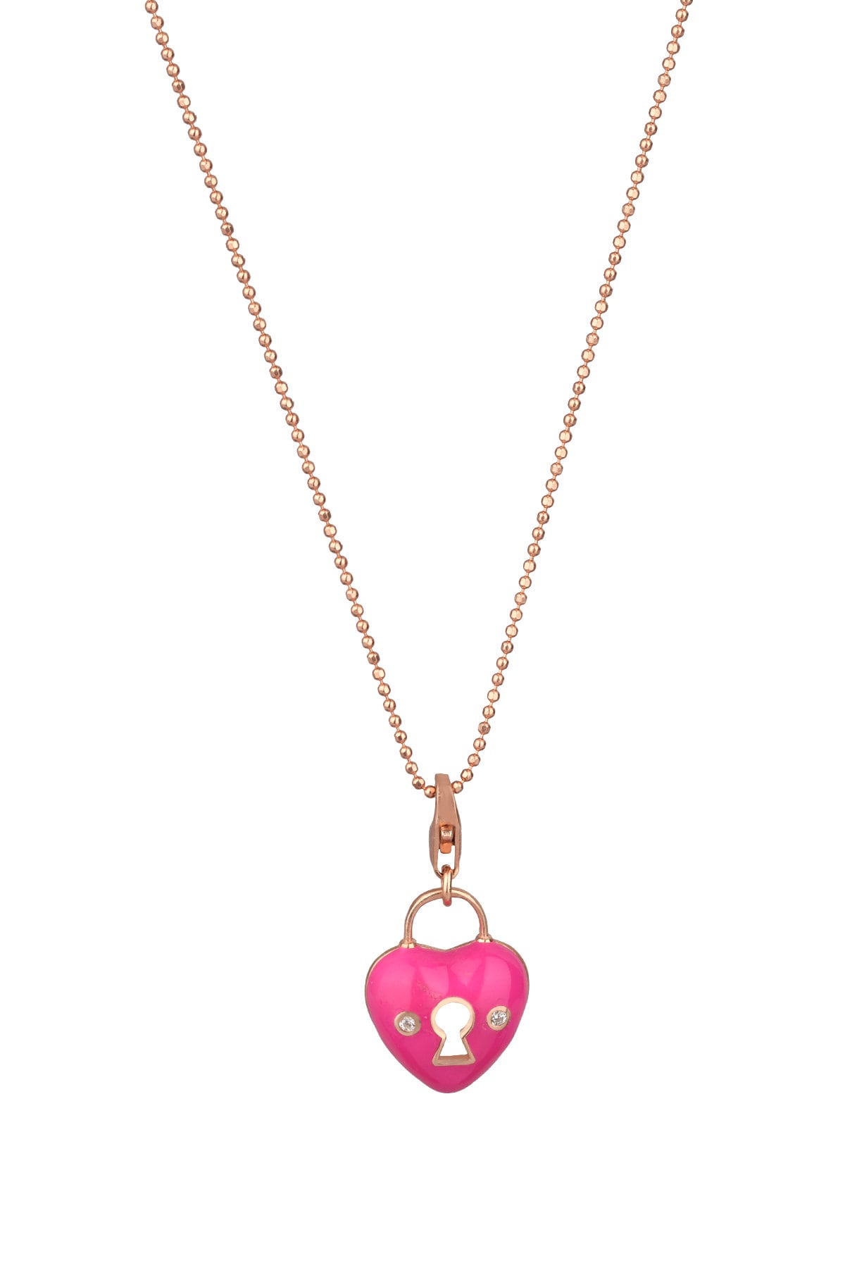 Pink Enamel Lock Heart Necklace Heart Choker Necklace - Etsy UK