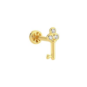 Key, Stone 14k Gold Tragus Piercing