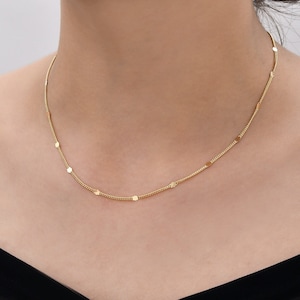 Dainty Cuban Link Chain, 14K Gold Cuban Chain, 1.4mm Cuban Chain, Men's Gold Chain, Women's Cuban Necklace, Chain for Pendant,Layering Chain