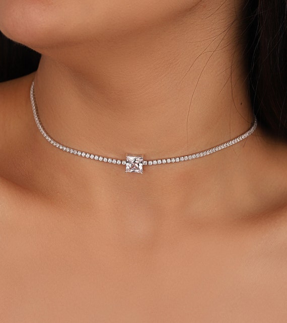 TENNIS CHAIN NECKLACE 2 MM CRYSTAL TENNIS CHAIN NECKLACE 2 MM CRYSTAL