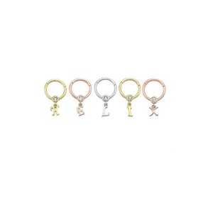 Eerste Letter 14k Gouden Helix Piercing