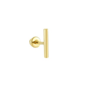 Bar Senza Pietra Tragus Oro 14k Piercing