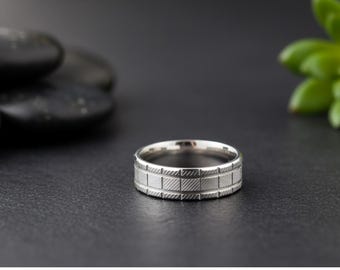 Tungsten Carbide Wedding Bands - 4mm, 6mm, 8mm Widths, Brushed Silver, Comfort Fit, Sizes 4-15 - View #3