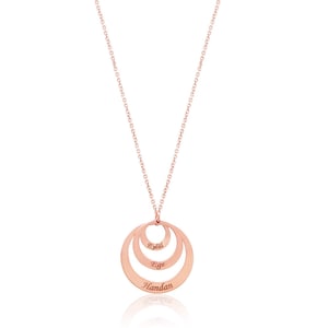 Collar de plata de ley con nombre de madre, padre e hijo, triple familia, collar para mujer, mamá, varios nombres de niños, joyería hecha a mano para madres