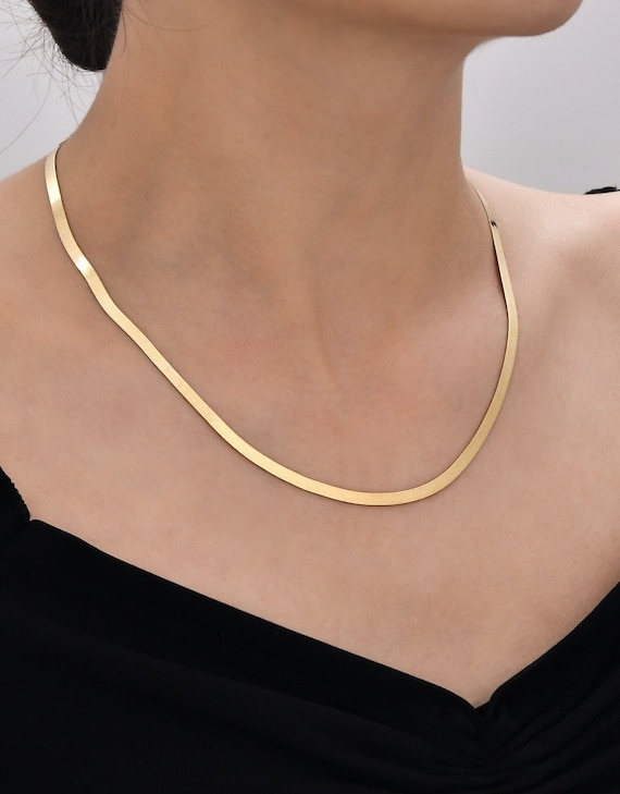 14k italy sale gold herringbone chain