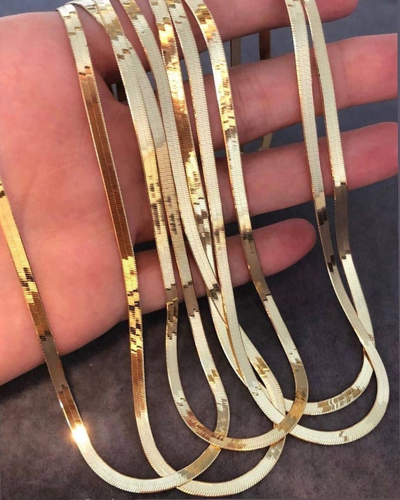 14K Rose Gold Flat Snake Chain 