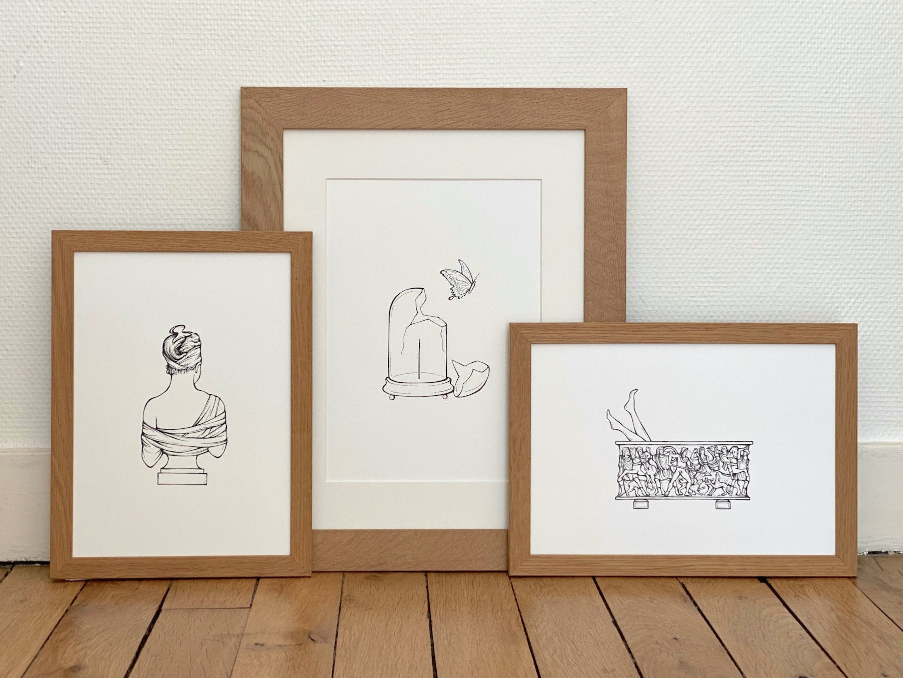 Lot 3 Affiches Illustration Au Choix Décoration Murale Imprimées en France