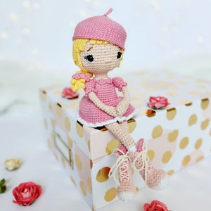 Handmade amigurumi barbie doll, crochet gift, pink doll