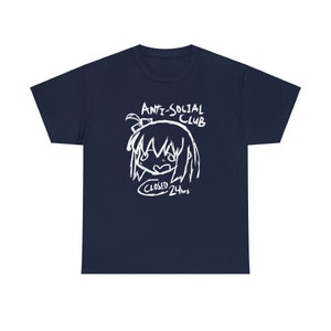 Camiseta de Bocchi the Rock, Anti-Social Club, camiseta de manga anime Navy