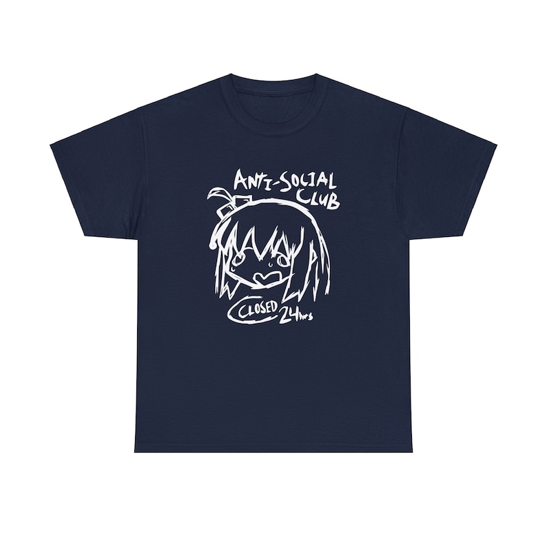 Camiseta de Bocchi the Rock, Anti-Social Club, camiseta de manga anime Navy