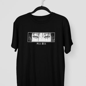 Unisex Horror Manga Creepy Girl Eyes T-Shirt, Dark Anime Gothic T-Shirt, Manga Gothic T-Shirt, Creepy Witch T-Shirt