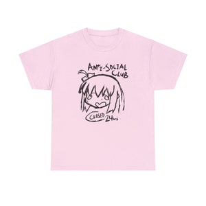 Camiseta de Bocchi the Rock, Anti-Social Club, camiseta de manga anime Light Pink