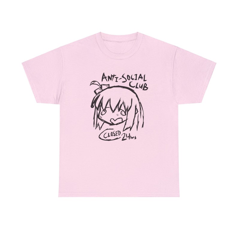 Camiseta de Bocchi the Rock, Anti-Social Club, camiseta de manga anime Light Pink