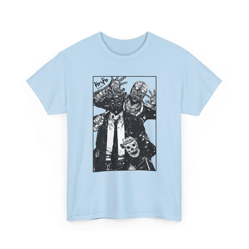 Dorohedoro Manga Shirt, Shin, Noi, Ebisu Light Blue