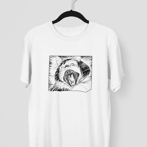 Unisex My Cute Cat Shirt, Yon And Muu, Horror Manga Cat T-shirt, Manga Gothic T-Shirt, Creepy Witch T-Shirt, Lovely Manga Cat T-Shirt