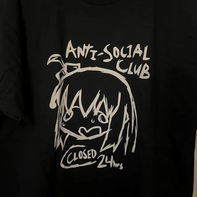 Camiseta de Bocchi the Rock, Anti-Social Club, camiseta de manga anime imagen 1