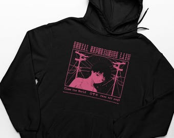 Serial Experiments Lain: Retro 90s Anime Unisex Pullover Hoodie