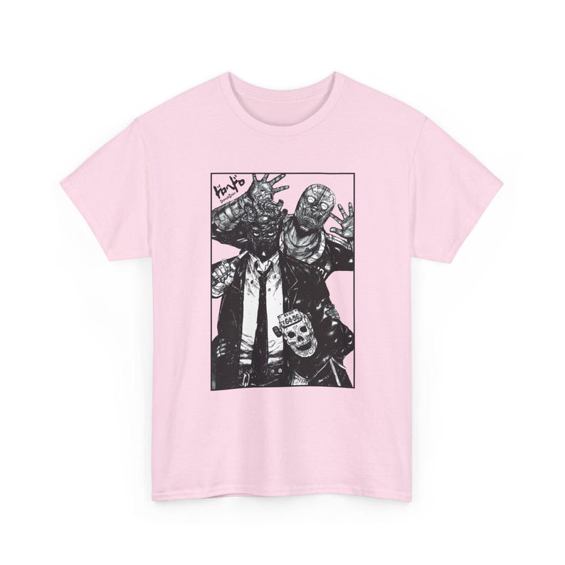 Dorohedoro Manga Shirt, Shin, Noi, Ebisu Light Pink