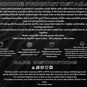 K&ouml;nnte beinhalten: Produktdetails f&uuml;r einen Unisex-Hoodie aus schwerem Mischgewebe. Merkmale sind eine K&auml;ngurutasche, eine Kapuze mit Kordelzug und ein mittelschweres Mischgewebe aus Baumwolle und Polyester. Hergestellt aus ethisch angebauter US-Baumwolle.