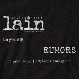 Serielle Experimente Lain, Serielle Experimente Shirt, Lain Iwakura, Layer 08