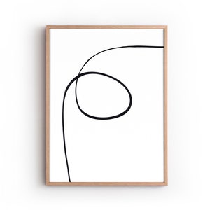 Single Line Art, Mid Century Art Poster, Art Prints Download, Minimalist Wall Art, Scandinavian Art Print, Digital Printable Wall Art