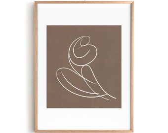 Printable Art Print, Mid Century Style Art Poster, Printable Single Line Art, Gynecologist Office Decor, Bedroom and Livingroom Modern Srt