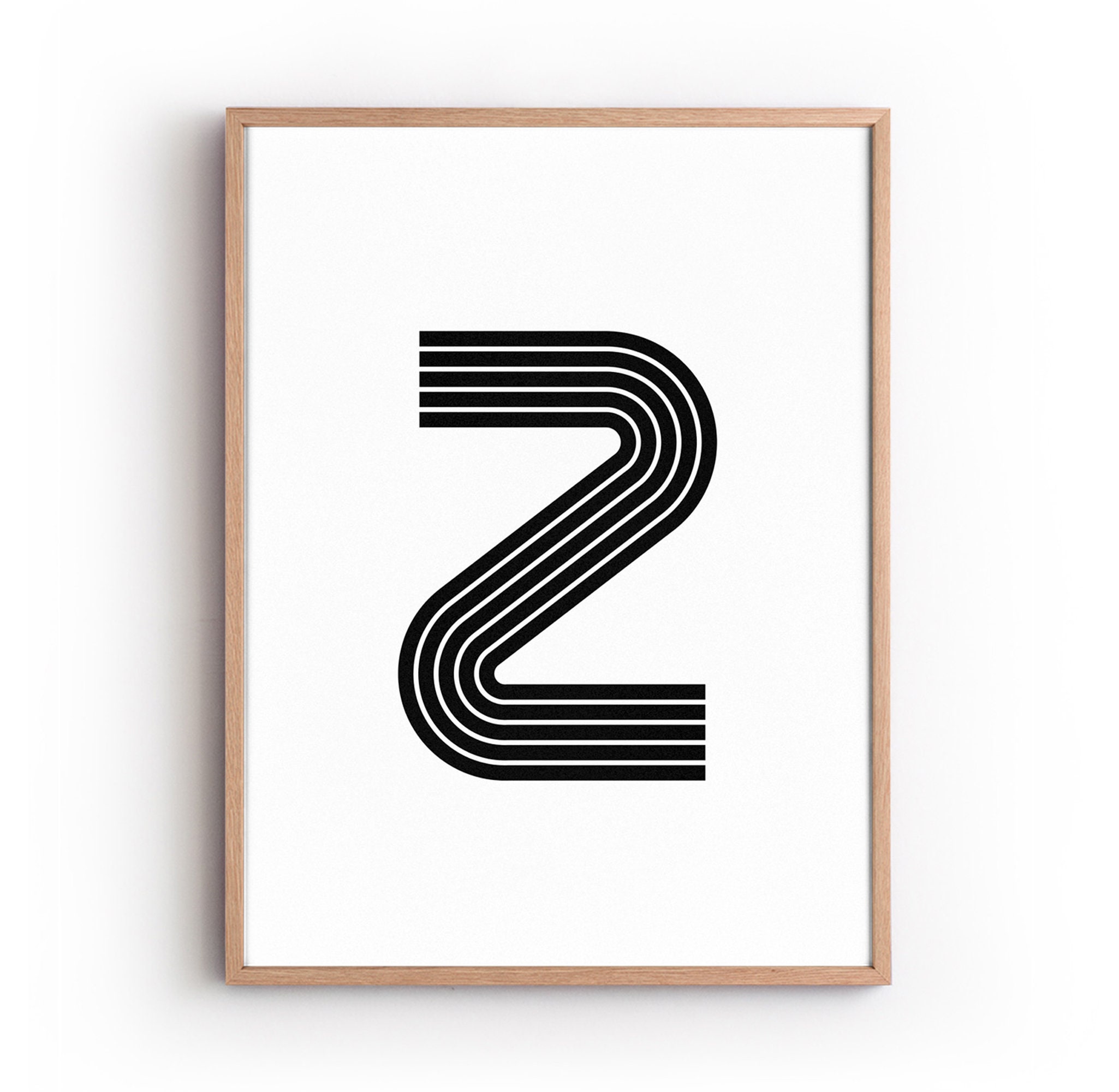 Wall Art Z Contemporary Typography Printable Art Z Letter Art Monogram Letter Poster Art Print Black and White Printable Poster