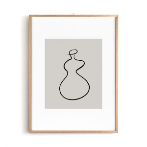 Single Line Artwork, Ceramic Vase, Mid century Printable Line Art, Instant Download Wall Art for Home and Office, Contemporary Art Print