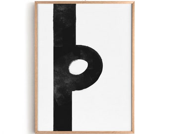 Instant Download Print, Modern Home and Office Decor, Minimalist Art, Contemporary Black & White Poster, Scandinavian Abstract Art Print