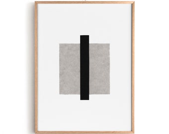 Line on a Square, Geometric Collage Printable Art, Minimalist Modern Printable Wall Art, Instant Download Art Print, Contemporary Decor