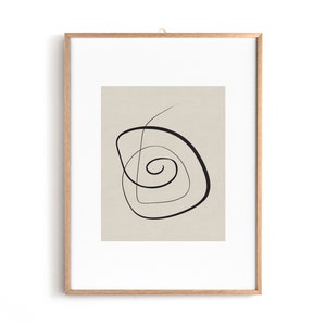 Single Line Art, Black Ink on Beige Background, Printable Minimalist Modern Decor, Mid Century Poster, Home, Office Scandinavian Decor