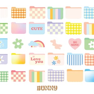 48 個のかわいいデスクトップ フォルダー アイコン | 超かわいい | Mac および Windows 用 |