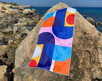 Bath towel, beach - Exclusive pattern. Bath linens, bath towels, beach towels, pool towels. Bath, beach, pool towel. Microfiber and cotton