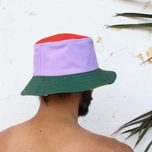 Etsy Design Awards Finalist Uniquely designed, handmade reversible bucket hat. Unisex hat. Handmade colorful reversible bucket hat. Summer hat image 3