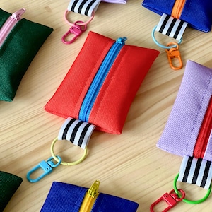 Mini pochette imperméable nomade - Pochette zippée porte-clés, multifonctions, bourse avec mousqueton pour sac, clés, passant de ceinture