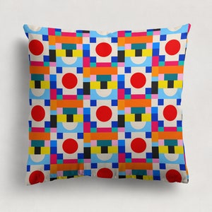 Cushion Cover - Unique Colorful Pattern - Unique Design - Handmade - Decorative Cushion - Retro, Modern Home Decor - Gift