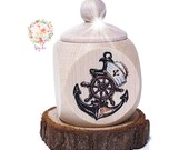 Milk tooth box made of wood model anchor sailor for storing the milk teeth - without name, tooth box, tooth box, wooden box, small gift