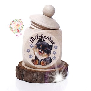 Milk tooth box Tooth box Zwergspitz Pomeranian Pom Kleinspitz Dog store milk teeth without name, tooth box, wooden box, small gift image 5