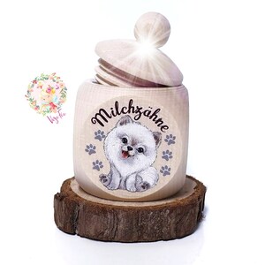 Milk tooth box Tooth box Zwergspitz Pomeranian Pom Kleinspitz Dog store milk teeth without name, tooth box, wooden box, small gift image 2